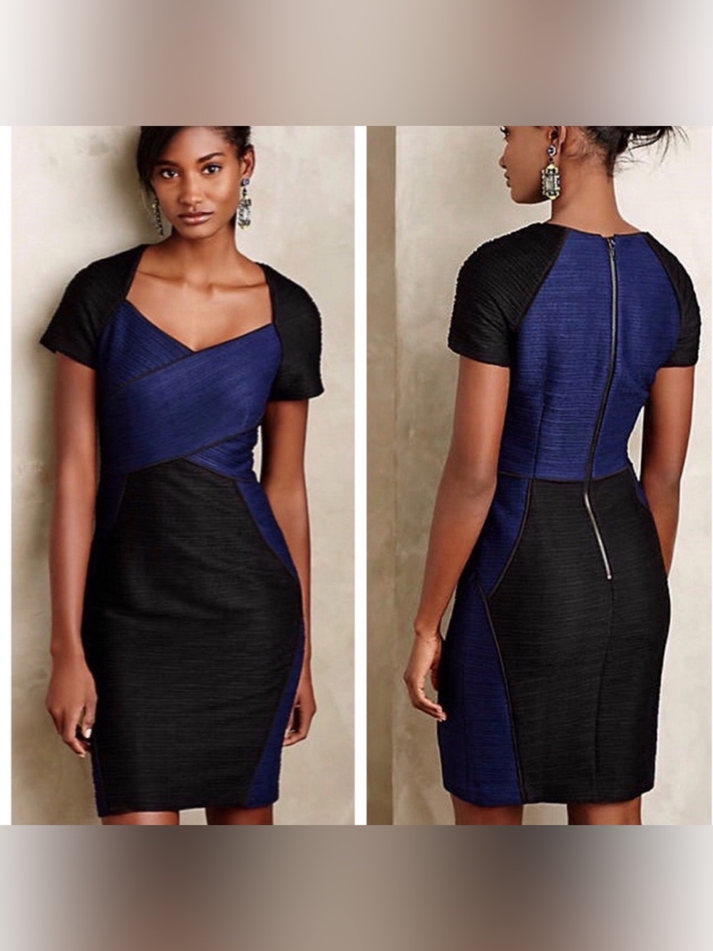 Anthropologie Maeve Colorblock Bodycon Dress Size 8